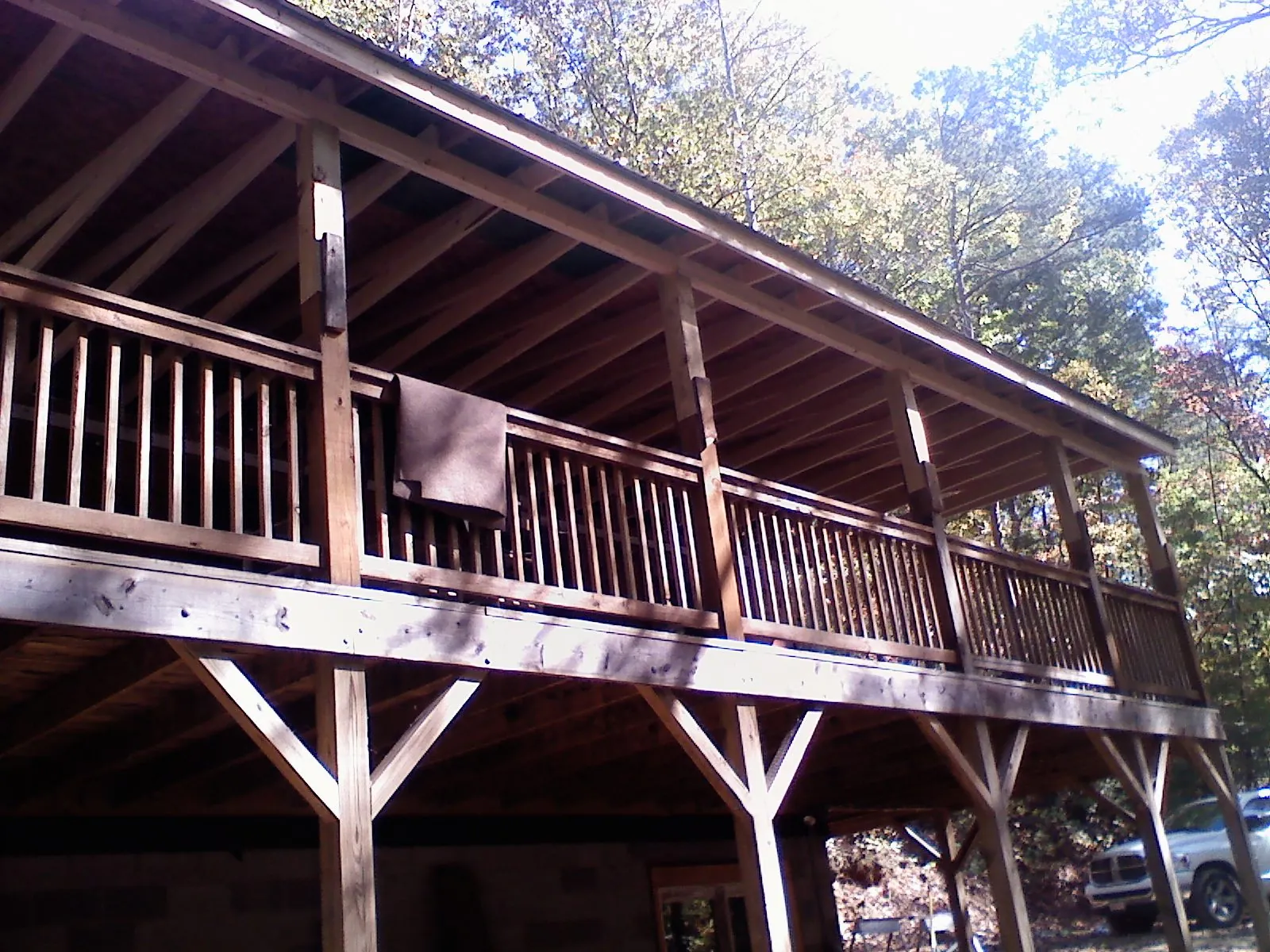 Timber framing under a new elevated porch and deck — Roof Leak Repair in Great Meadows by Roofing Brothers